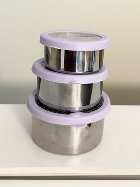 Pottery Barn Kids Spencer stainless nesting container, trio